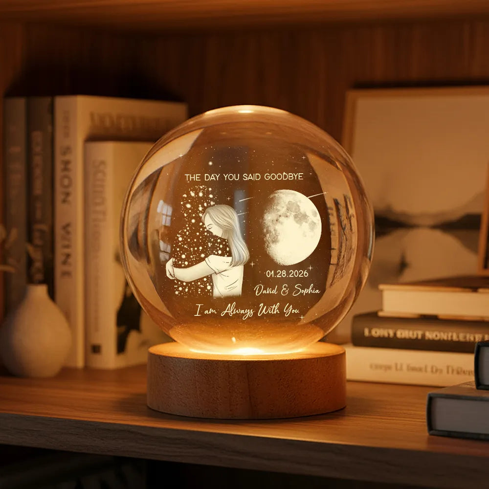 Personalized Memorial Moon Lamp for Couples - Sentimental Keepsake Lamp MagicInPrints