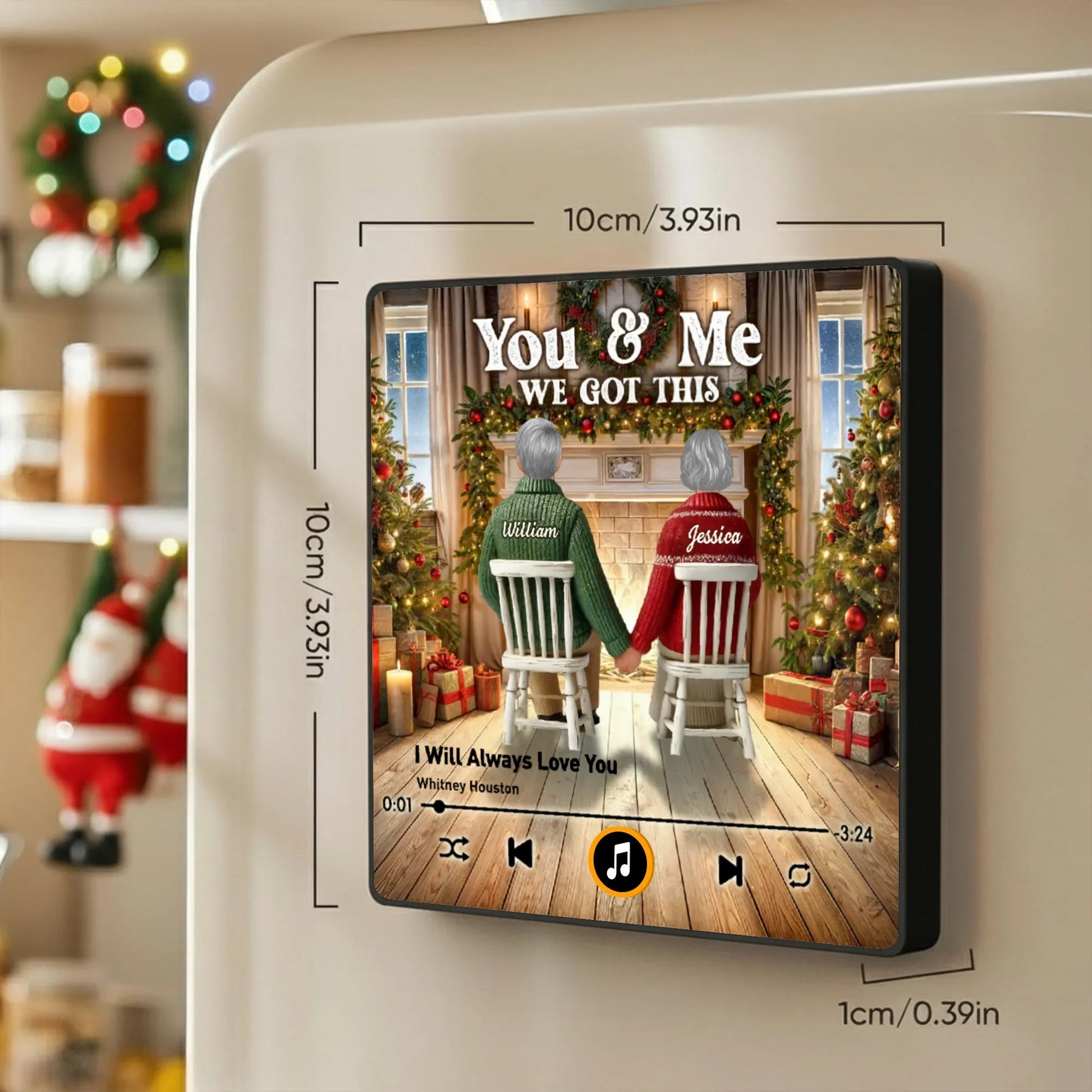 Personalized Couples Music Plaque with Names - Romantic Christmas Gift Fridge Magnet MagicInPrints