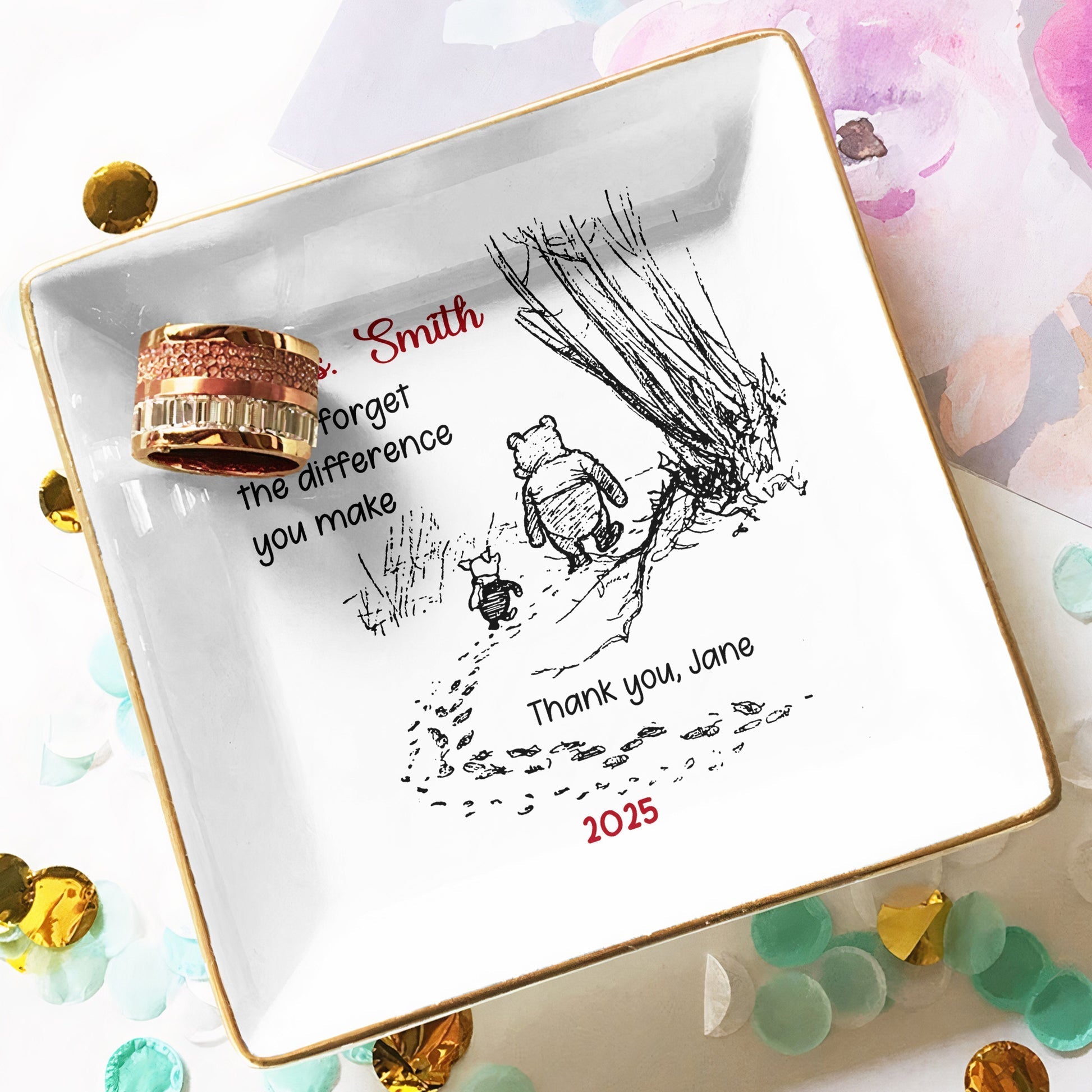 Personalized Teacher Appreciation Trinket Dish for Mrs. Smith - Sentimental Gift 2025 Jewelry MagicInPrints