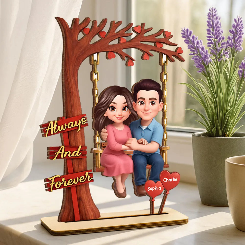 Personalized Couple Figurine Swing Decor for Lovers - Romantic Gift Plaque MagicInPrints