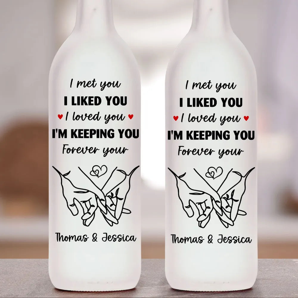 Personalized LED Wine Bottle Lamp for Couples - Romantic Gift for Anniversaries Lamp MagicInPrints