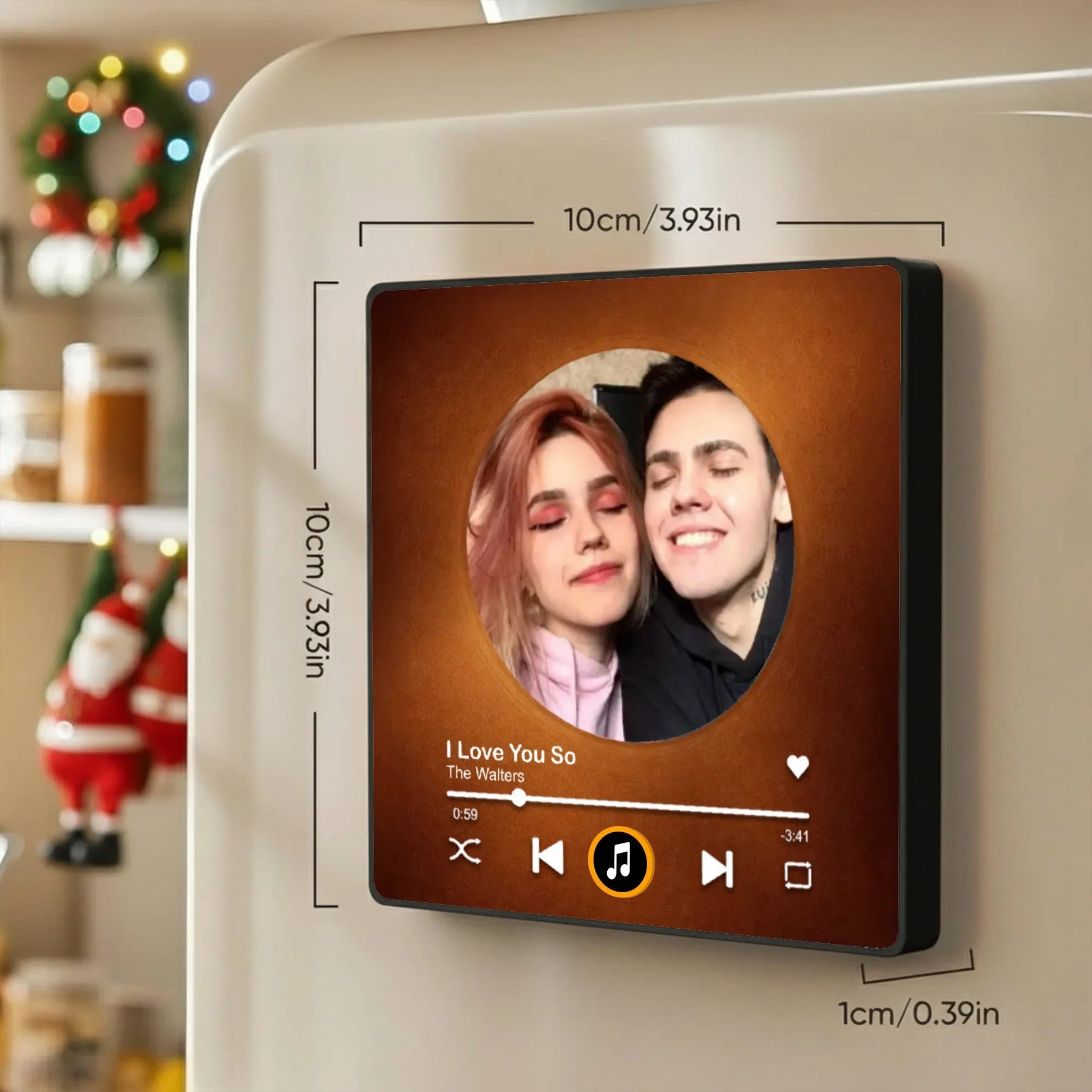 Custom Music Plaque for Couples with Photo and Song - Romantic Gift Fridge Magnet MagicInPrints