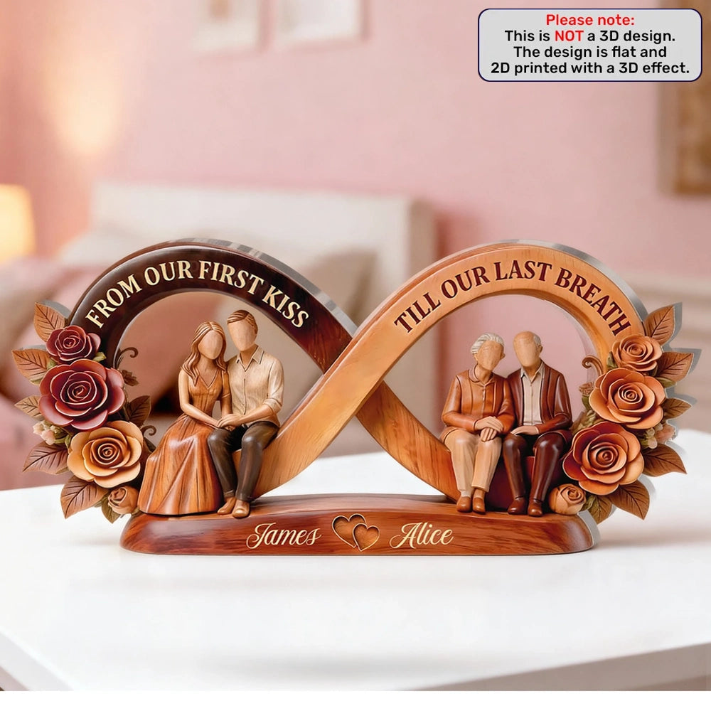 Personalized Infinity Couple Sculpture for Lovers - Romantic Gift Plaque MagicInPrints
