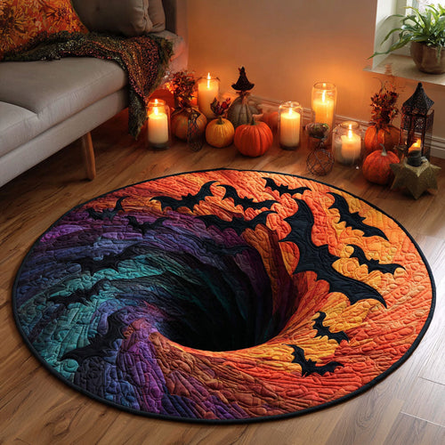Take Flight This Halloween – Personalized Quilted Round Mat – Gift for Halloween Lovers Quilted Round Mat MagicInPrints