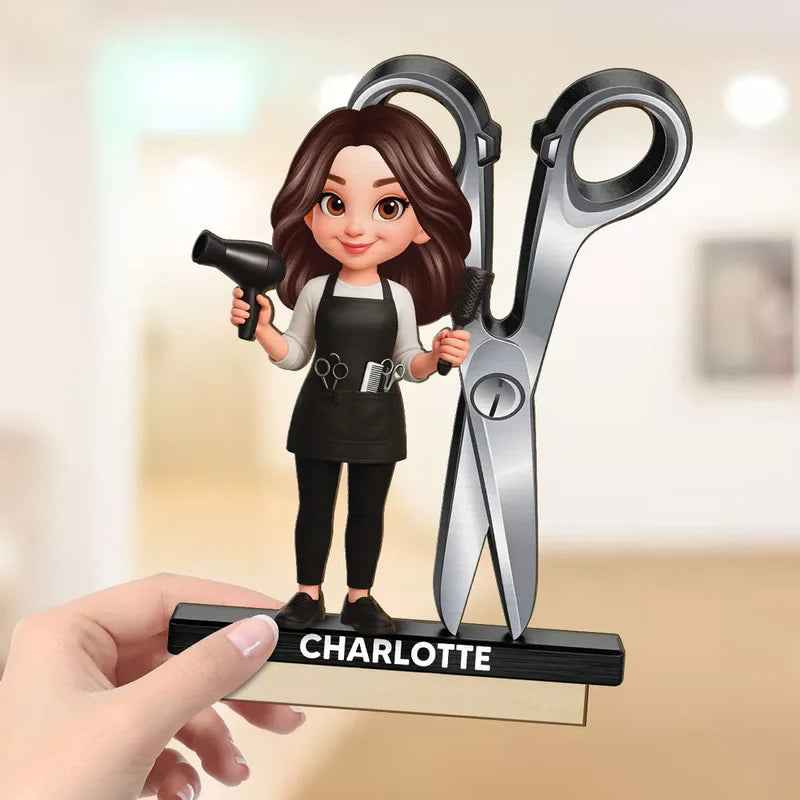 Custom Hair Stylist Figurine for Salon Professionals - Personalized Gift Plaque MagicInPrints