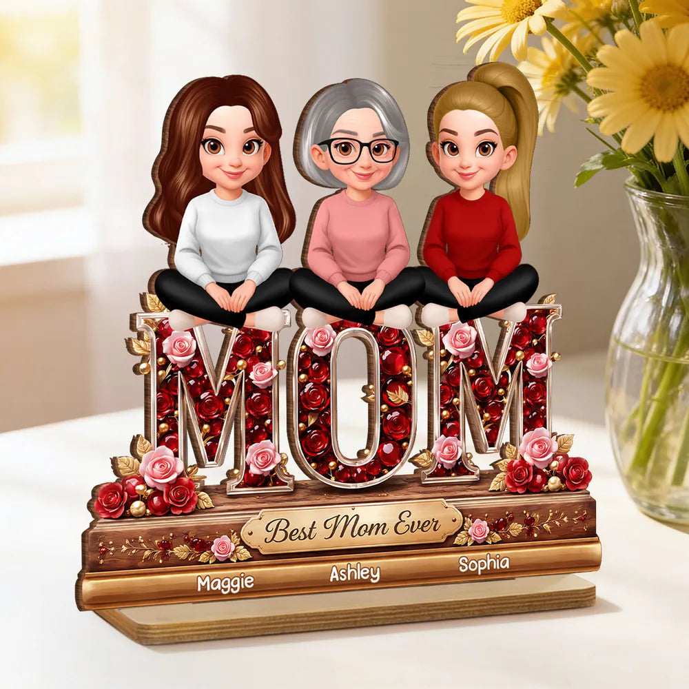 Custom Mother's Day Mom Figurine with Names - Sentimental Gift Plaque MagicInPrints