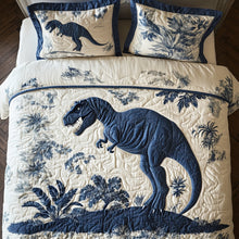 Load image into Gallery viewer, Unleash Your Inner Dinosaur - Roaring T-rex Quilt Bed Set - Perfect Personalized Gift for Dinosaur Lovers
