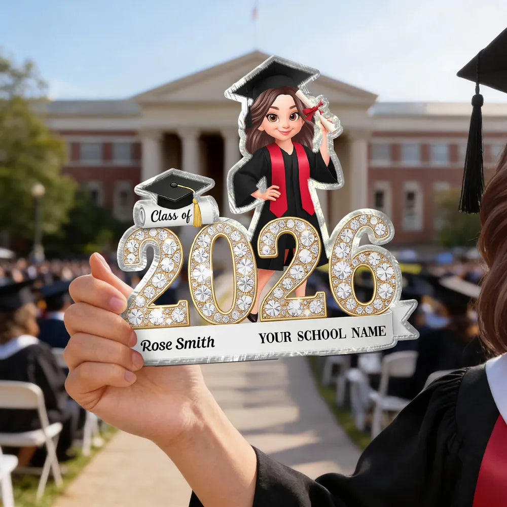 Personalized Graduation Plaque Class of 2026 for Students - Custom School Name Gift Plaque MagicInPrints