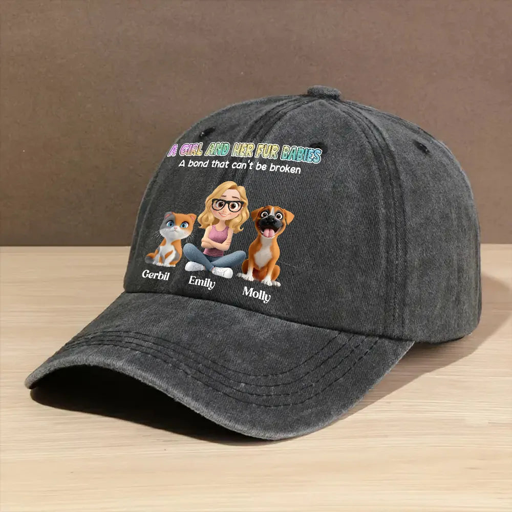 Custom Pet Lover Baseball Cap - Personalized with Cartoon Pets and Owner - Perfect Gift for Animal Lovers Hat MagicInPrints