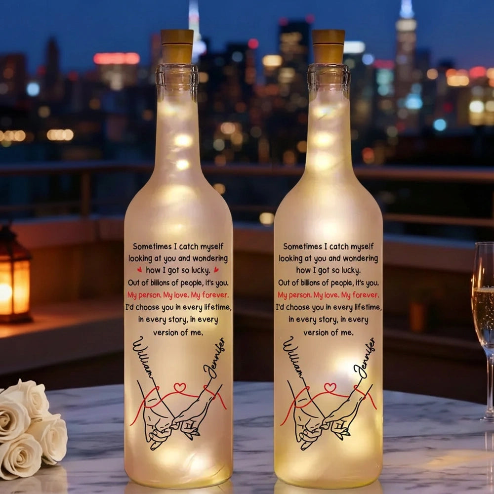 Personalized LED Wine Bottle Lamp for Couples - Romantic Gift Lamp MagicInPrints