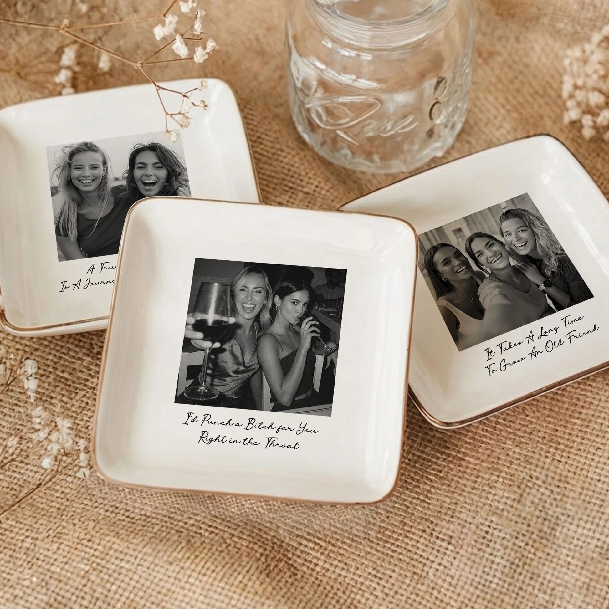 Custom Ceramic Photo Plates for Friends - Sentimental Gift for Special Occasions Jewelry MagicInPrints