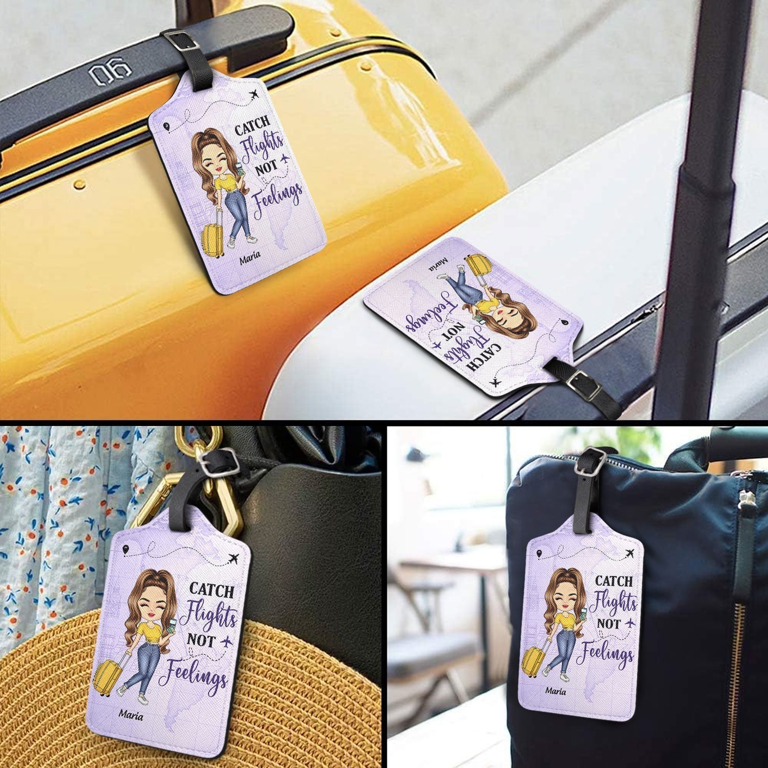 Personalized Girl's Travel Luggage Tag - Fun Travel Accessory for Women Travel Gear MagicInPrints
