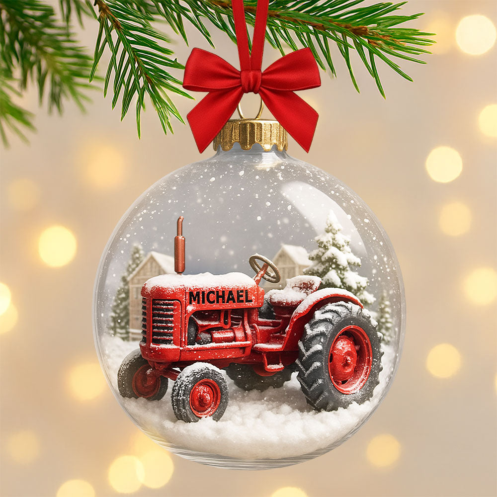 Personalized Tractor Ornament - The Perfect Gift for Farmers Ornament PopCulturePrints