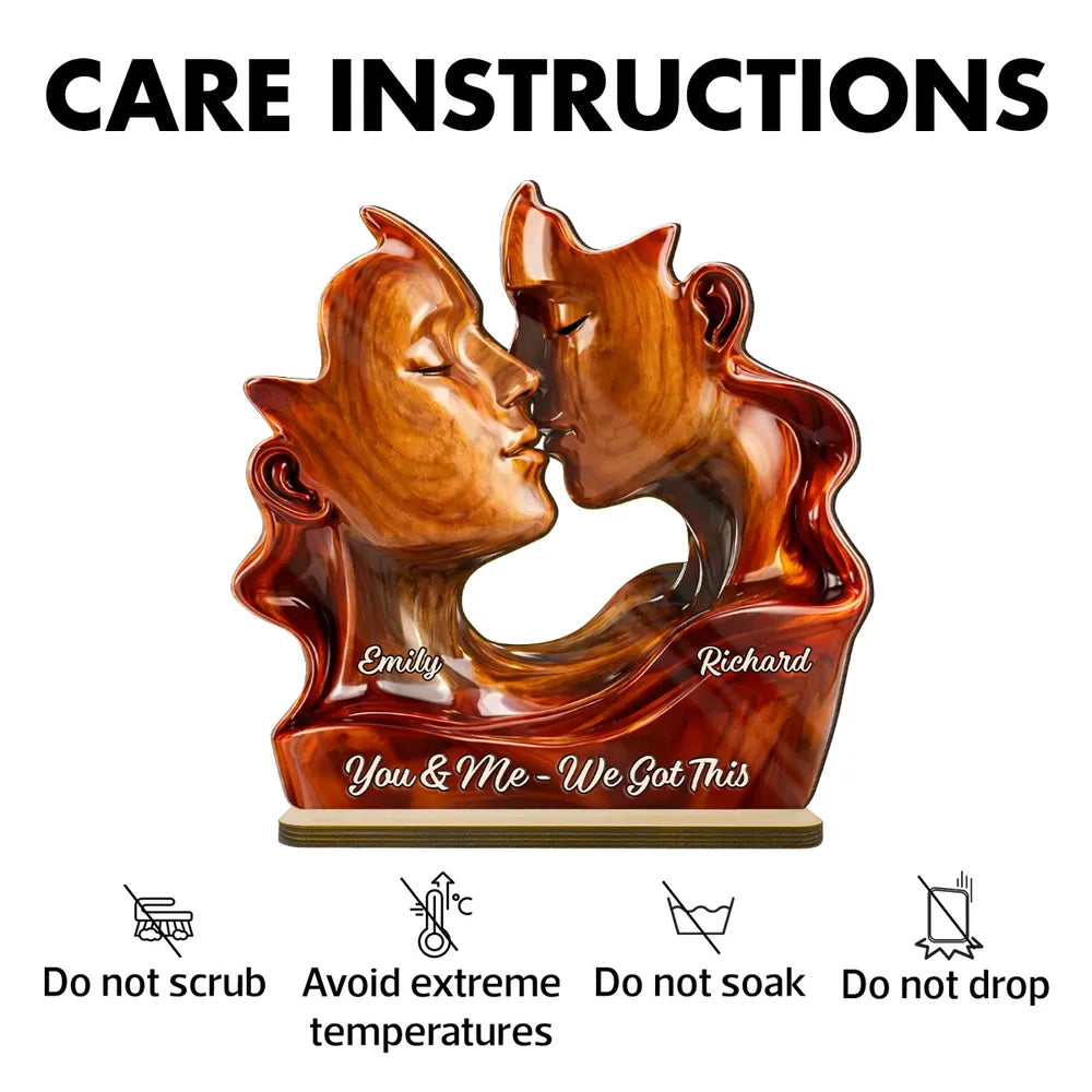 Personalized Couple Sculpture for Lovers - Romantic Home Decor Gift Plaque MagicInPrints