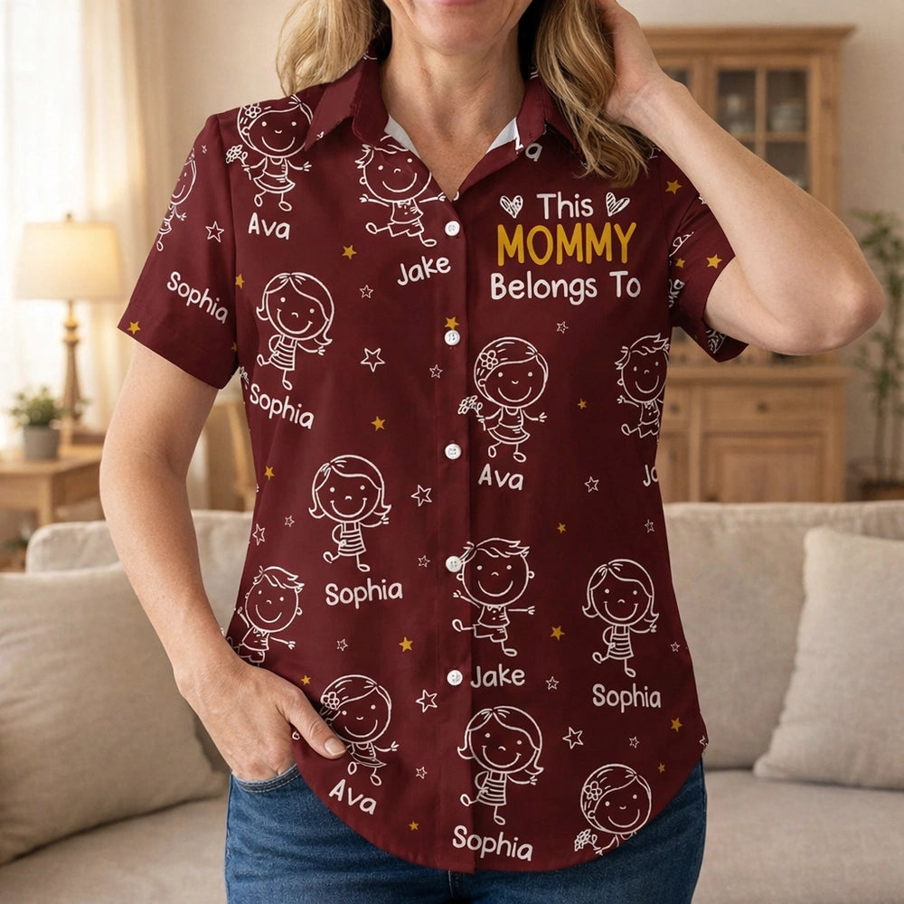 Personalized Women's Shirt for Moms - Custom Names and Cute Design Cloth MagicInPrints