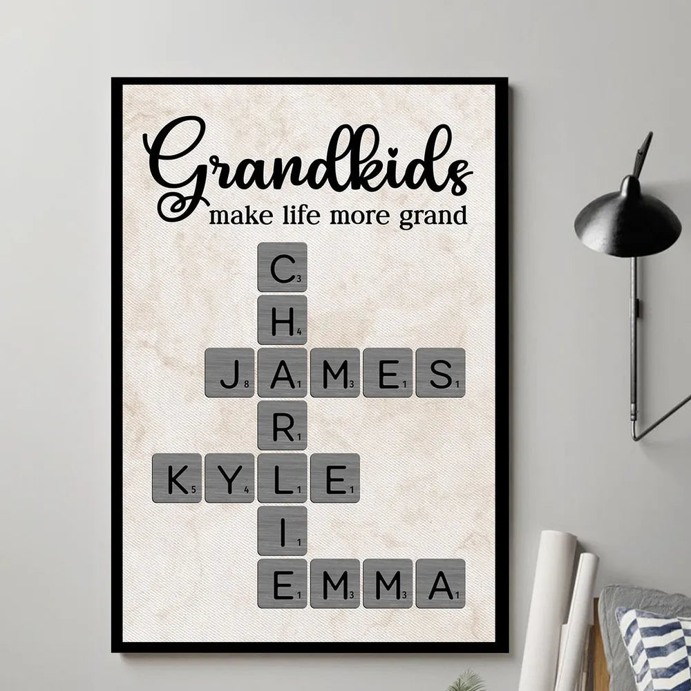 Personalized Grandkids Canvas Wall Art for Grandparents - Sentimental Home Decor Gift Poster or Canvas MagicInPrints