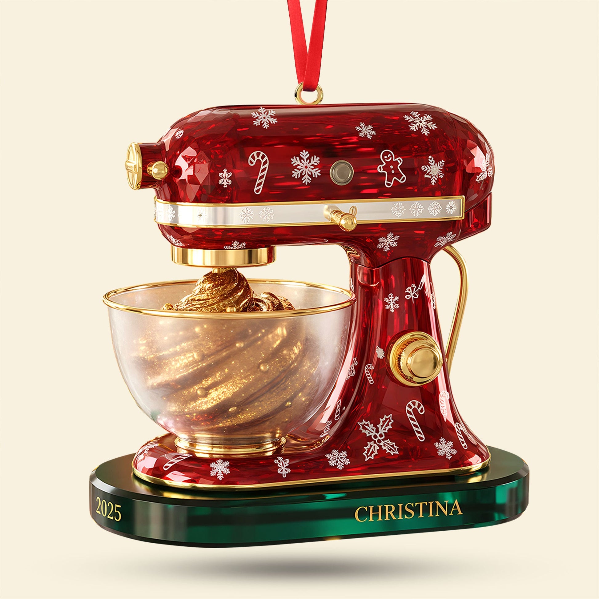 Bake with Love: Personalized Baking Mixer Ornament - Custom Gift for Baking Enthusiasts, Friends and Family Ornament MagicInPrints