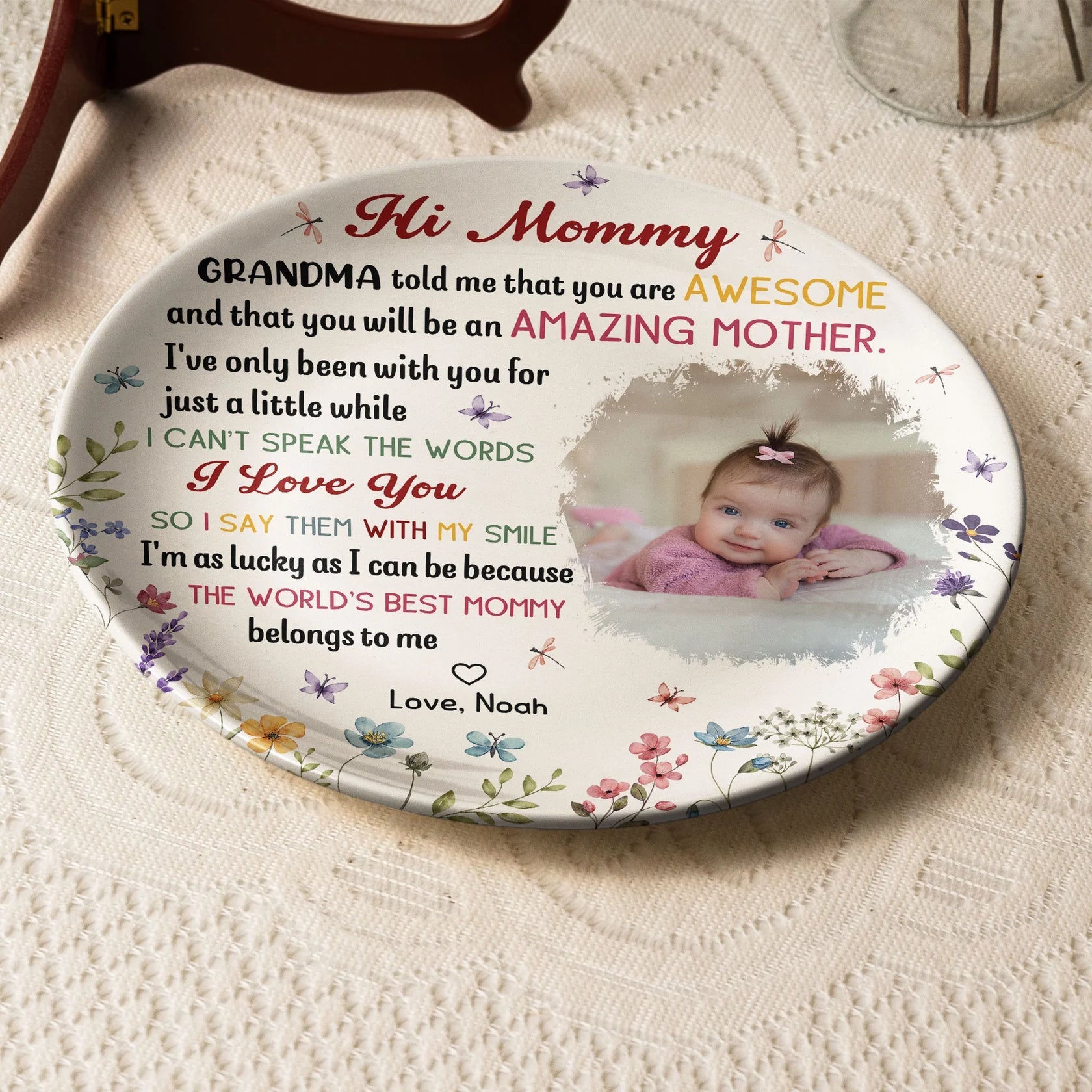 Personalized Photo Plate for Mothers - Sentimental Gift from Baby Plaque MagicInPrints