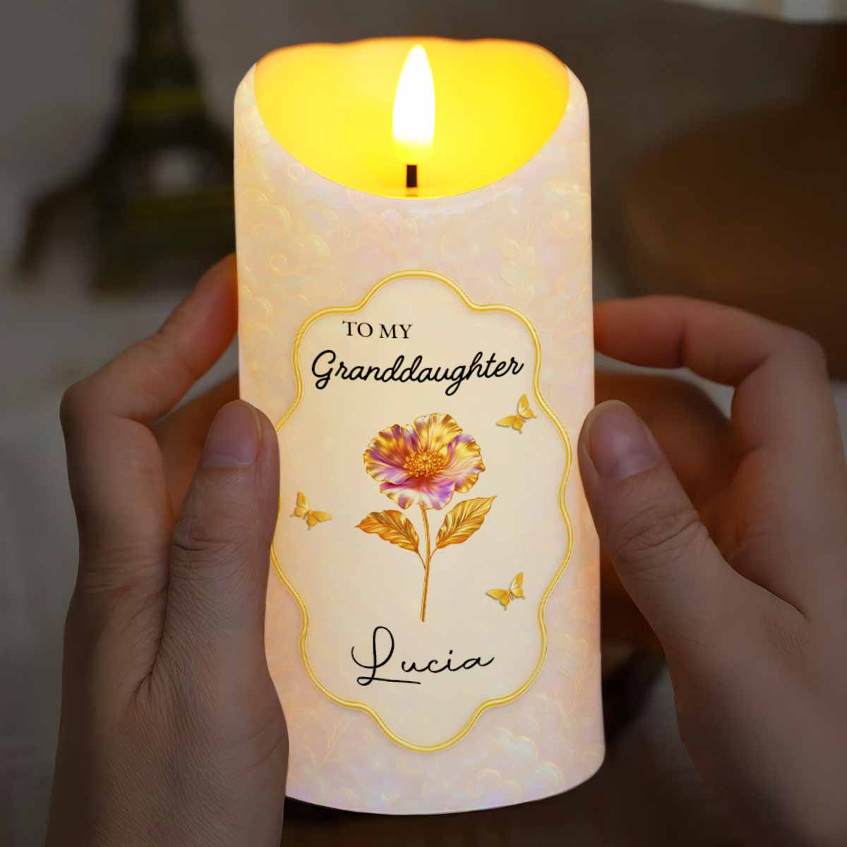 Personalized LED Candle for Granddaughter - Sentimental Gift from Grandma Lamp MagicInPrints