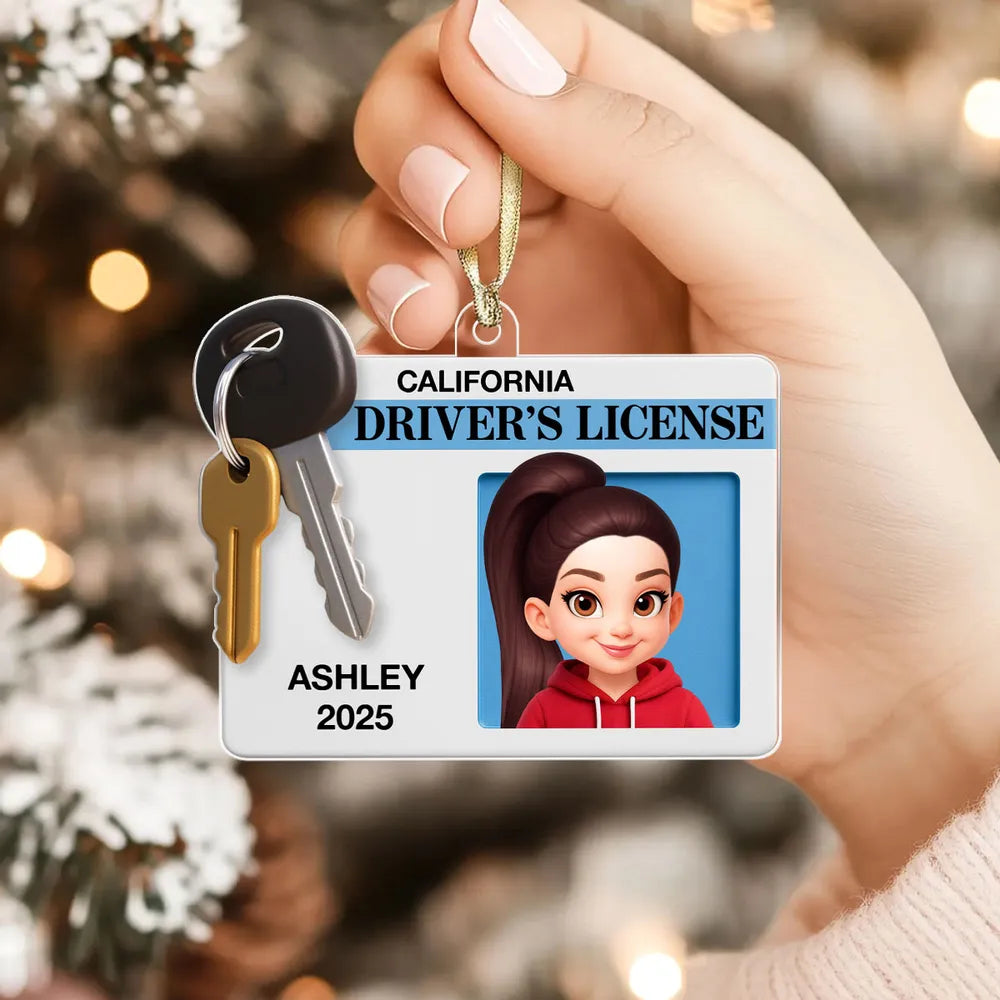 Custom Cartoon Driver's License Keychain for Teens - Fun Novelty Gift Ornament MagicInPrints