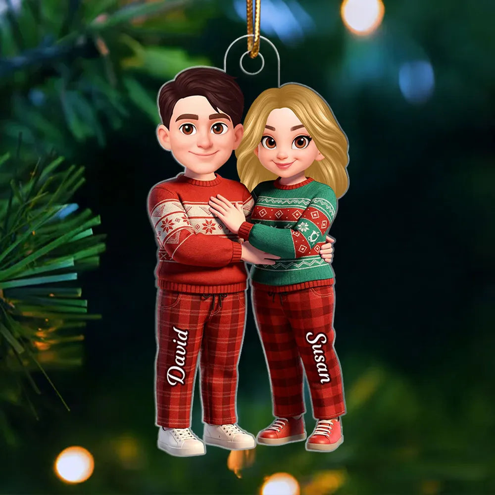 Personalized Couple Christmas Ornament - Custom Names Holiday Gift Ornament MagicInPrints