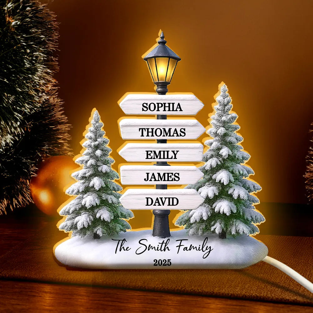 Personalized Family Name Christmas Lamp - Holiday Decor Gift Plaque MagicInPrints