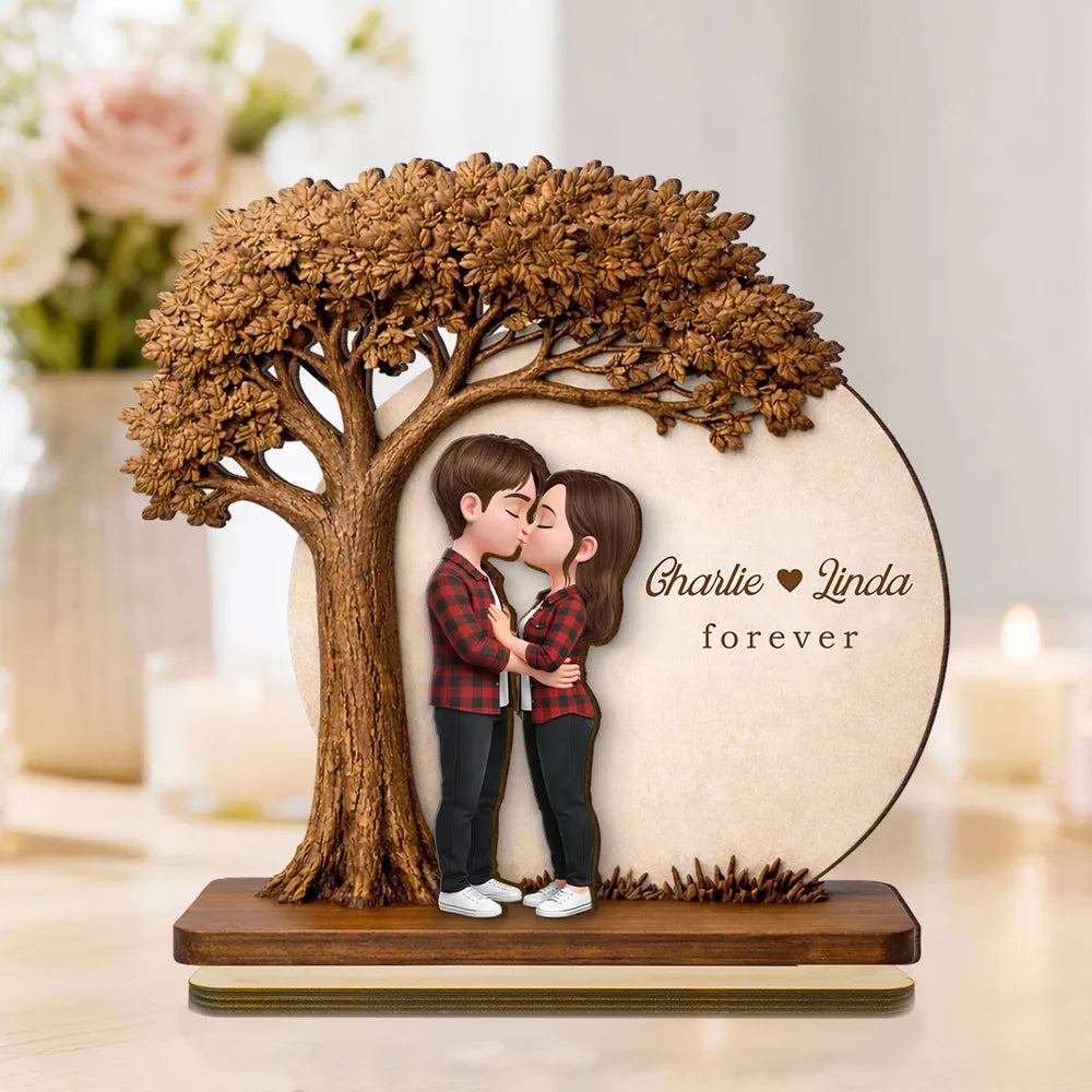 Personalized Couple Figurine with Tree - Romantic Gift for Anniversaries Plaque MagicInPrints