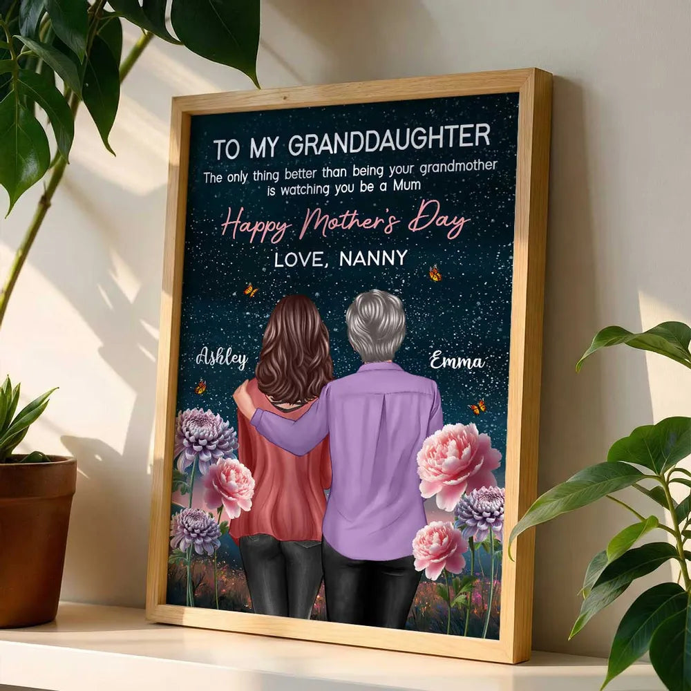 Personalized Canvas Print for Granddaughter - Heartfelt Mother's Day Gift from Nanny Poster or Canvas MagicInPrints