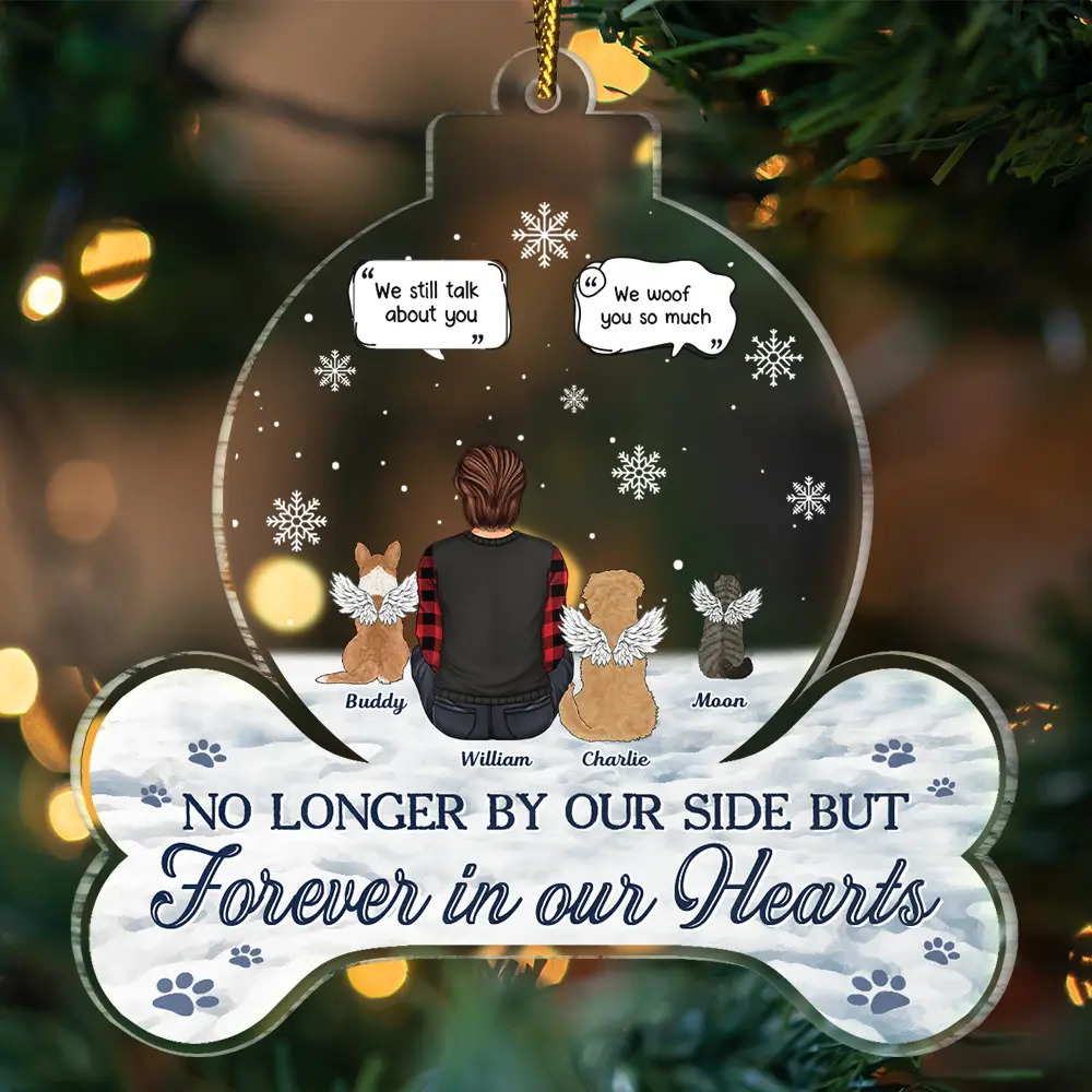 Forever In Our Hearts – Personalized Custom Shaped Acrylic Ornament – Gift for Dog Lovers Acrylic Ornament MagicInPrints