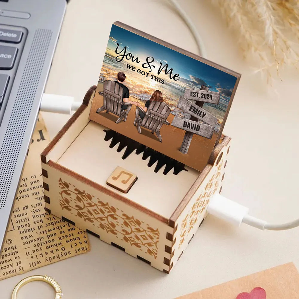 Personalized Music Box for Couples with Custom Names - Anniversary Gift Plaque MagicInPrints