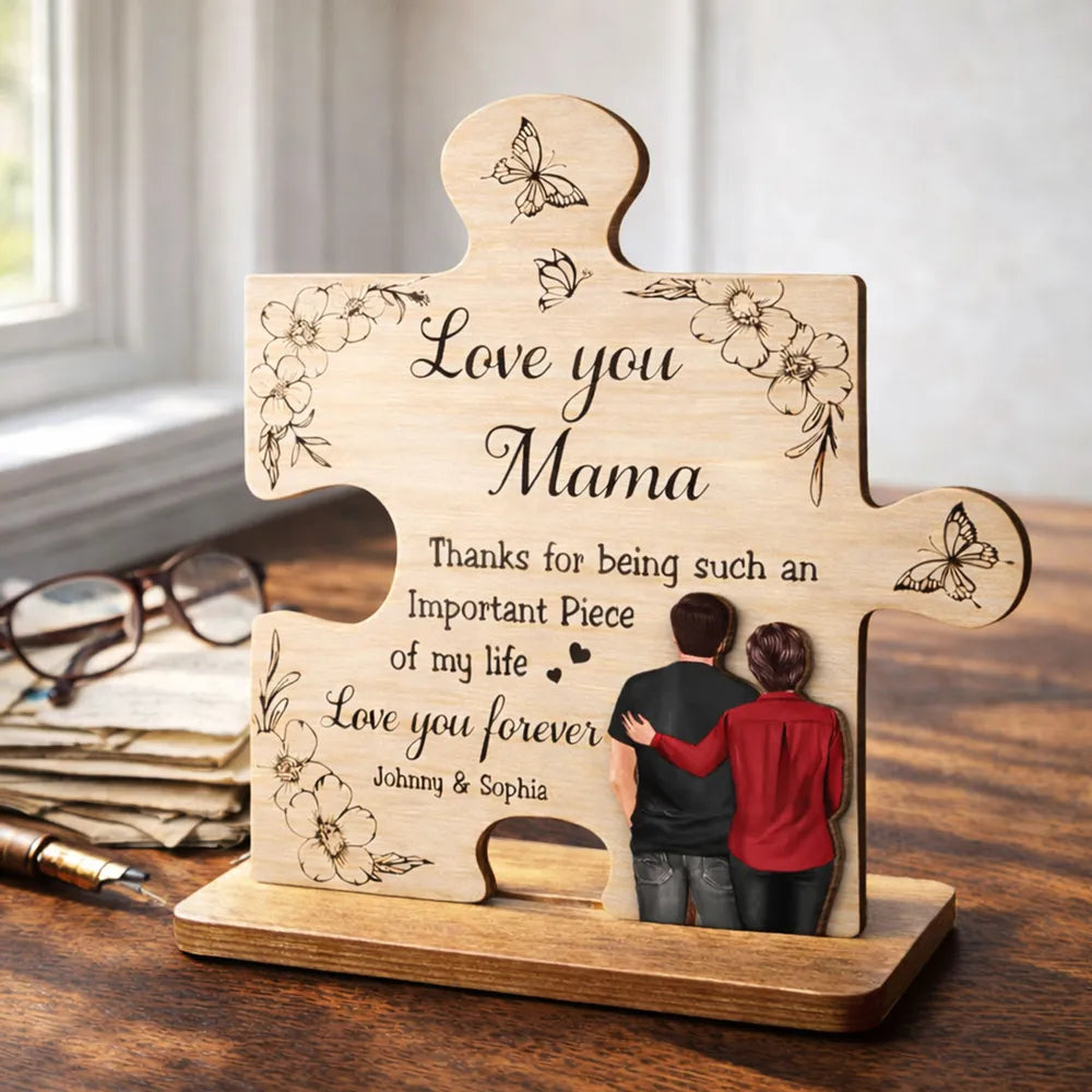 Personalized Wooden Puzzle Piece for Mom - Sentimental Gift for Mother's Day Plaque MagicInPrints