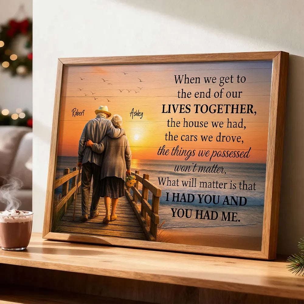 Personalized Canvas Print for Couples - Sentimental Sunset Walk Quote Poster or Canvas MagicInPrints