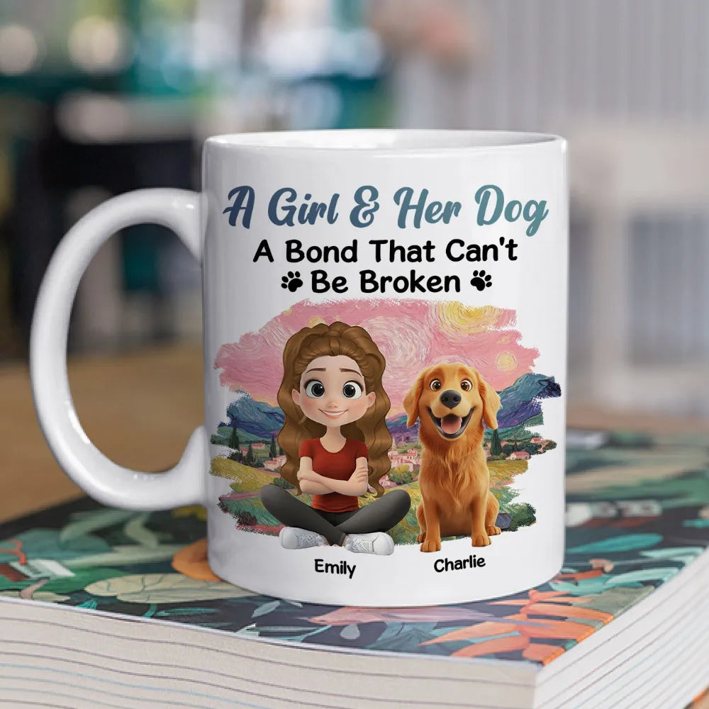 Personalized Dog Lover Mug for Girls - A Girl & Her Dog Bond Cup MagicInPrints