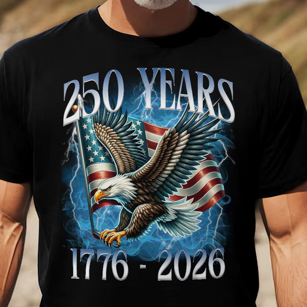 Custom American Eagle T-Shirt for Patriotic Celebrations - 250th Anniversary 1776-2026 Cloth MagicInPrints
