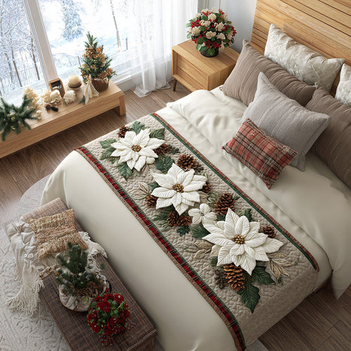 Embrace the Warmth of Winter – Personalized Quilted Bed Runner – Gift for Home Decor Enthusiasts Quilted Bed Runner MagicInPrints