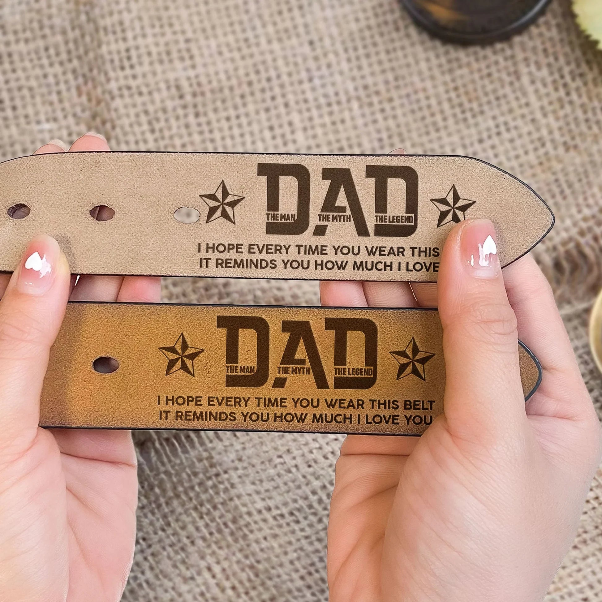 Personalized Leather Belt for Dad - The Man, The Myth, The Legend - Sentimental Gift Belt MagicInPrints