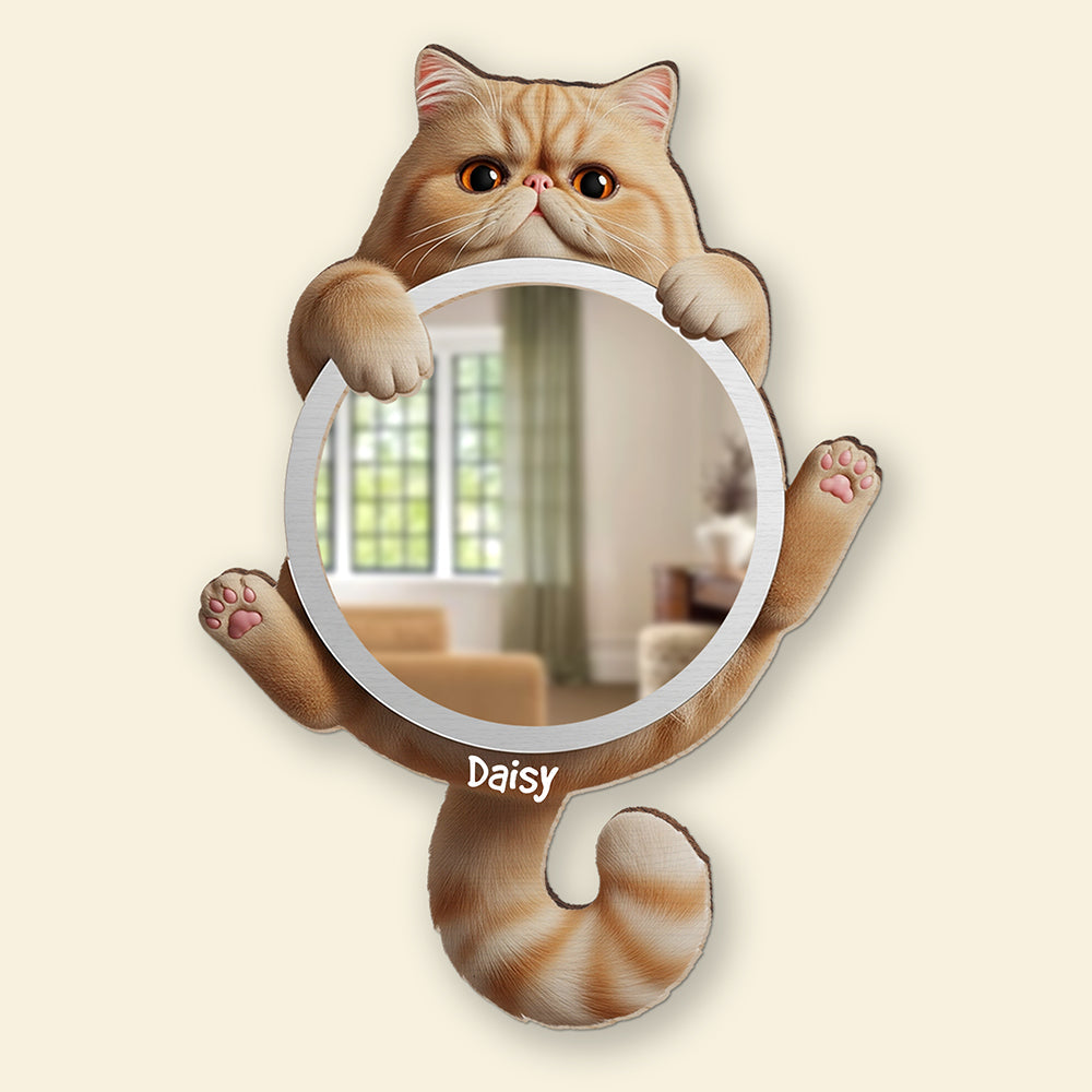 “Purr-fect Reflections” - Cute Cat Mirror - Personalized Gift for Cat Lovers Mirror MagicInPrints