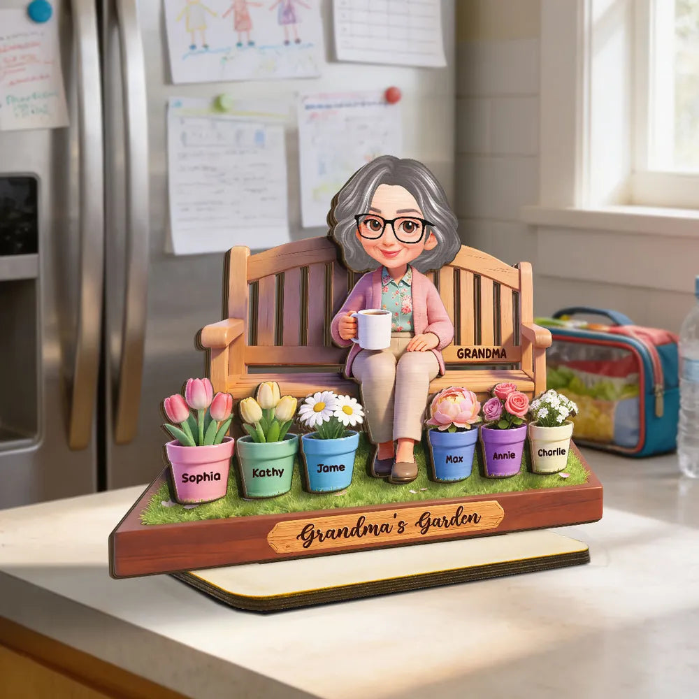 Personalized Grandma's Garden Figurine for Family - Mother's Day Gift Plaque MagicInPrints