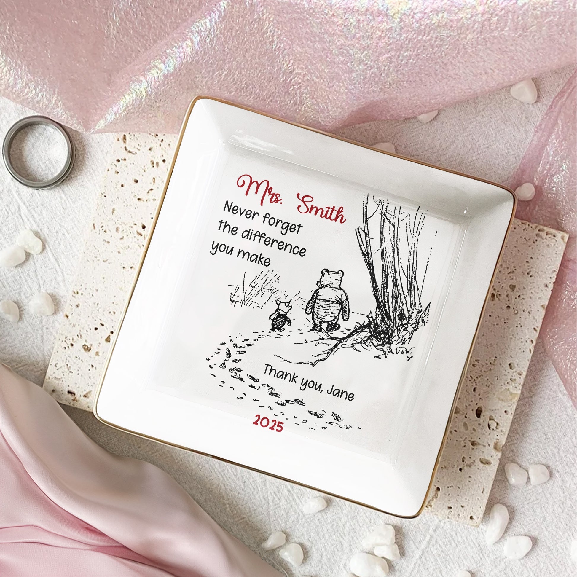 Personalized Teacher Appreciation Trinket Dish for Mrs. Smith - Sentimental Gift 2025 Jewelry MagicInPrints