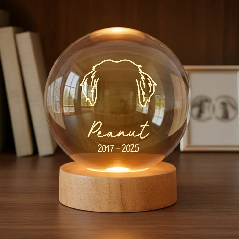 Personalized Pet Memorial Crystal Globe for Dog Lovers - Remembrance Keepsake Lamp MagicInPrints