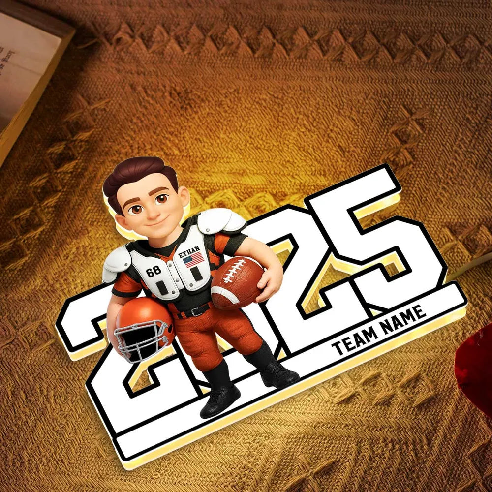 Personalized Football Player Figurine for Kids - Custom Year and Team Name Plaque MagicInPrints