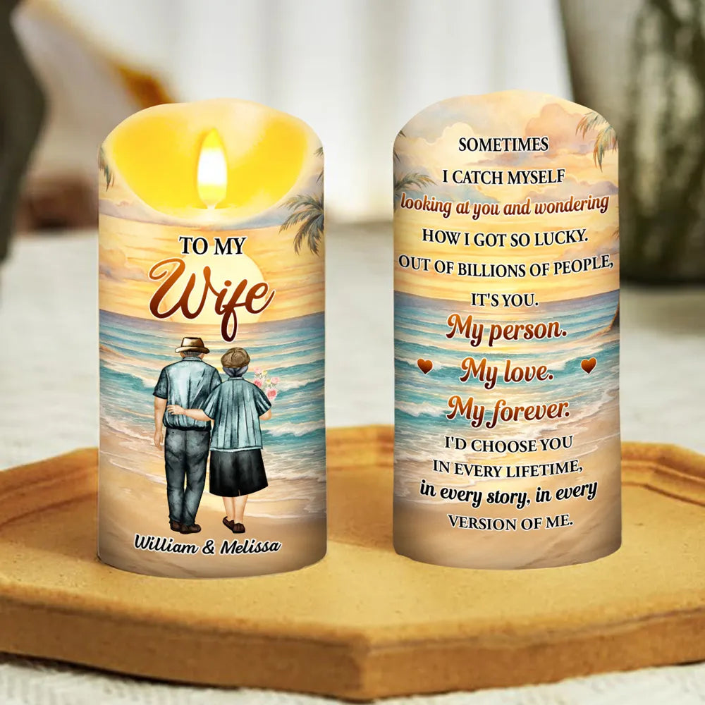 Personalized LED Candle for Wife - Sentimental Gift for Anniversary or Special Occasions Lamp MagicInPrints