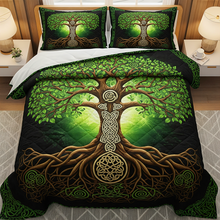 Load image into Gallery viewer, “Embrace the Wisdom of Nature” - Tree of Life Quilt Bedding Set - Customizable Gift for Nature Lovers &amp; Home Decor Enthusiasts Blanket MagicInPrints
