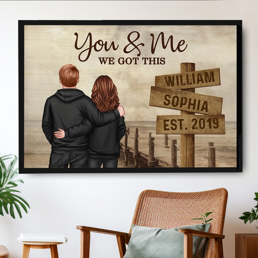 Personalized Couple Wall Art for Anniversary - Custom Names and Date Poster or Canvas MagicInPrints