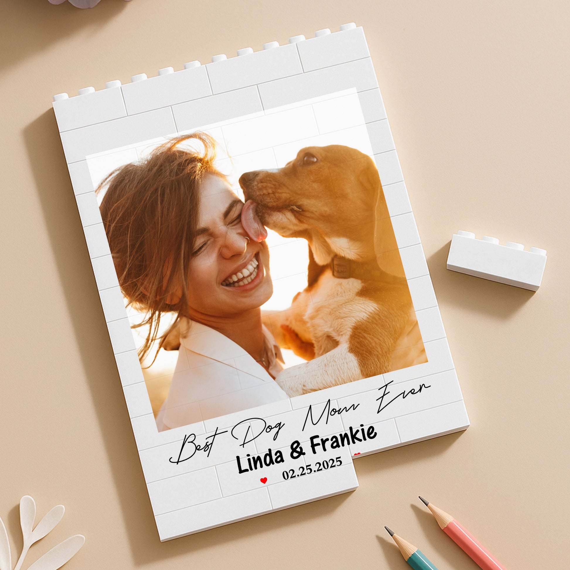 Custom Photo Brick Portrait for Pet Lovers - Personalized Gift Plaque MagicInPrints