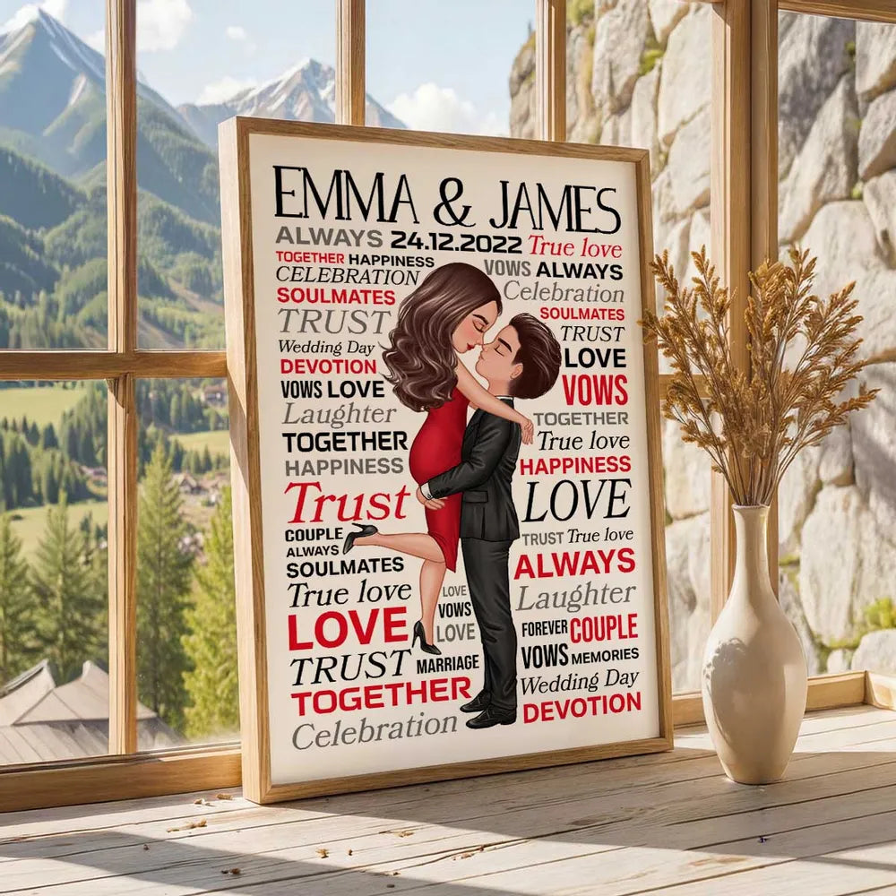 Personalized Wedding Canvas Print for Couples - Romantic Love Keepsake Poster or Canvas MagicInPrints