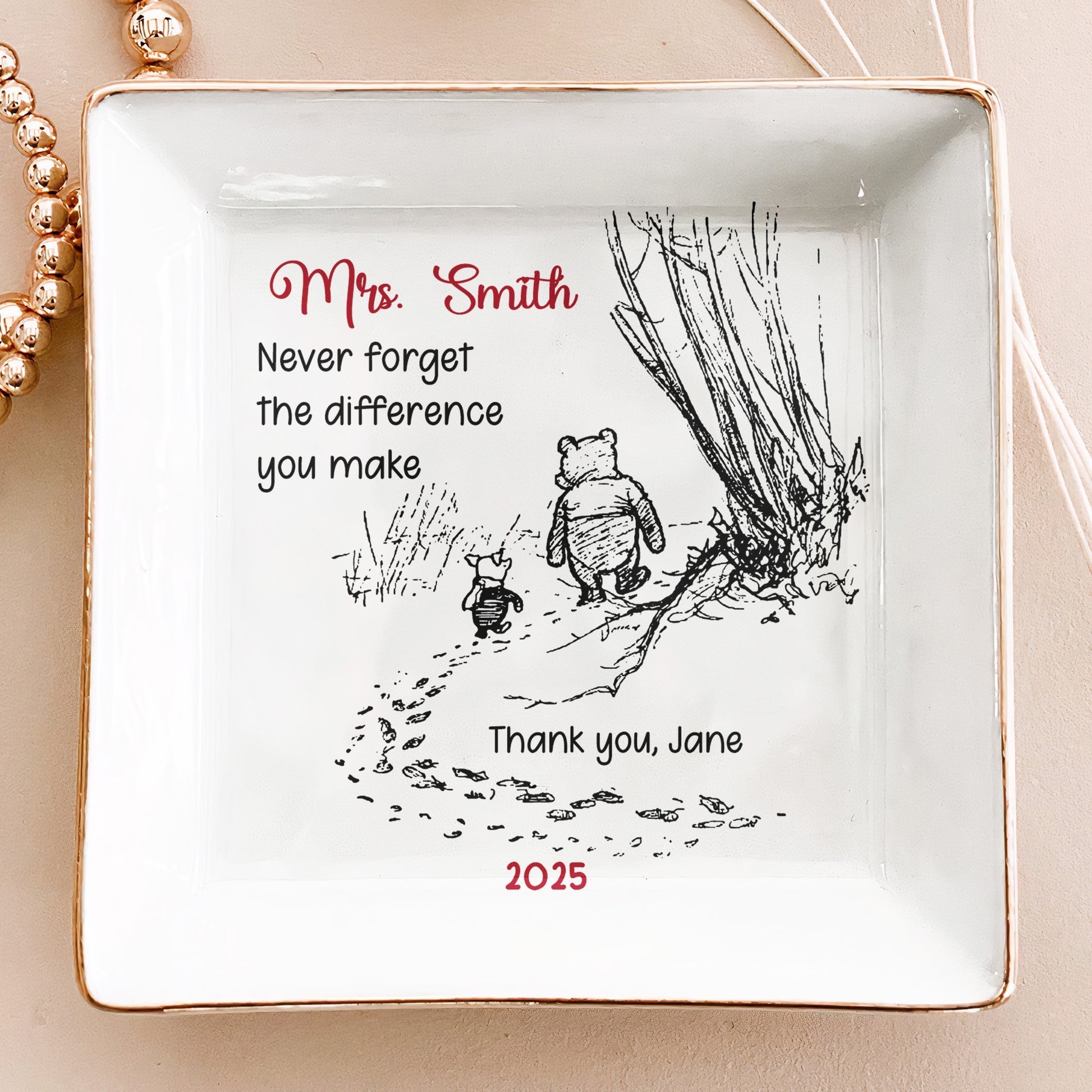 Personalized Teacher Appreciation Trinket Dish for Mrs. Smith - Sentimental Gift 2025 Jewelry MagicInPrints