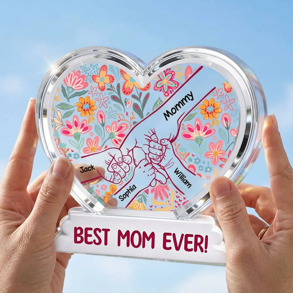 Personalized Heart-Shaped Acrylic Plaque for Mom - Mother's Day Gift Plaque MagicInPrints