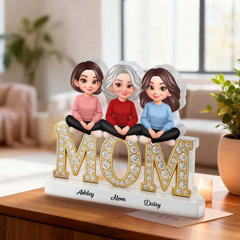 Personalized Family Figurine Mom Gift with Custom Names - Mother's Day Keepsake Plaque MagicInPrints