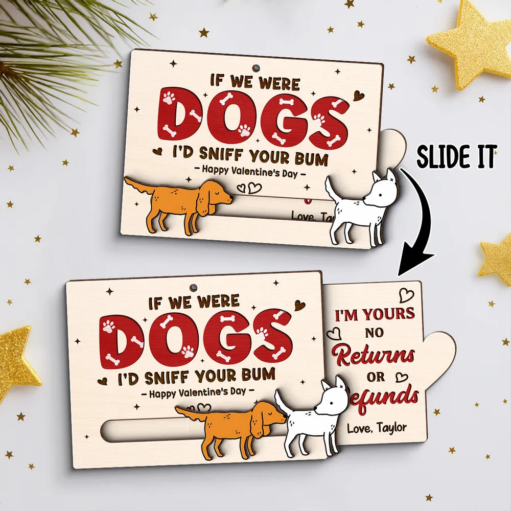 Personalized Funny Dog-Themed Valentine's Day Card for Couples - Humorous Love Message Ornament MagicInPrints